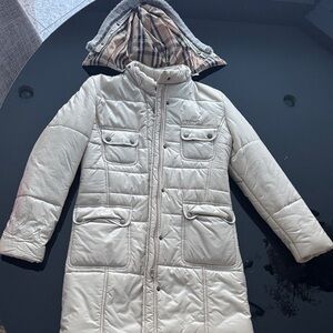 Burberry Cream Quilted Puffer Coat